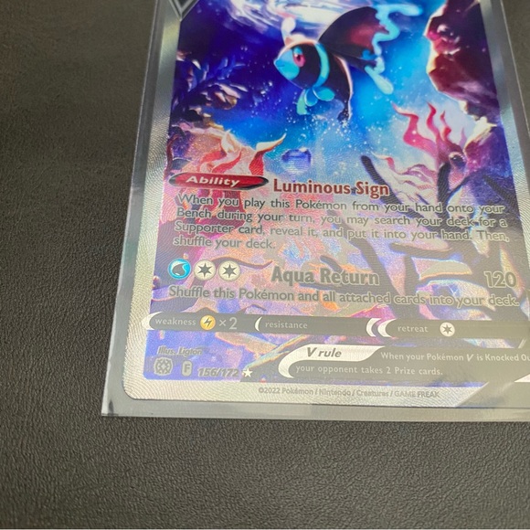 Lumineon V 156/172 Brilliant Stars Alt Art Full Art Ultra Rare Pokemon Card N/M - Picture 3 of 4